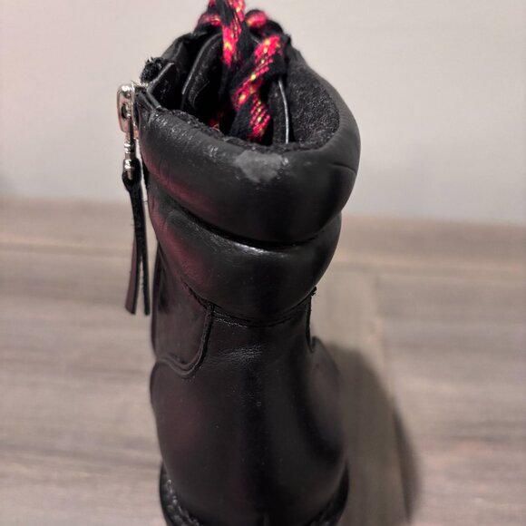 Sam Edelman Stacked Heel Black Leather Boot - Picture 3 of 10